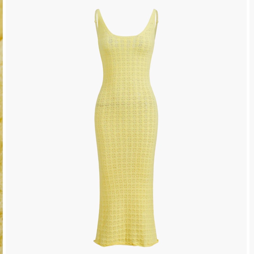 Yellow Knit Midi Dress - Brand New